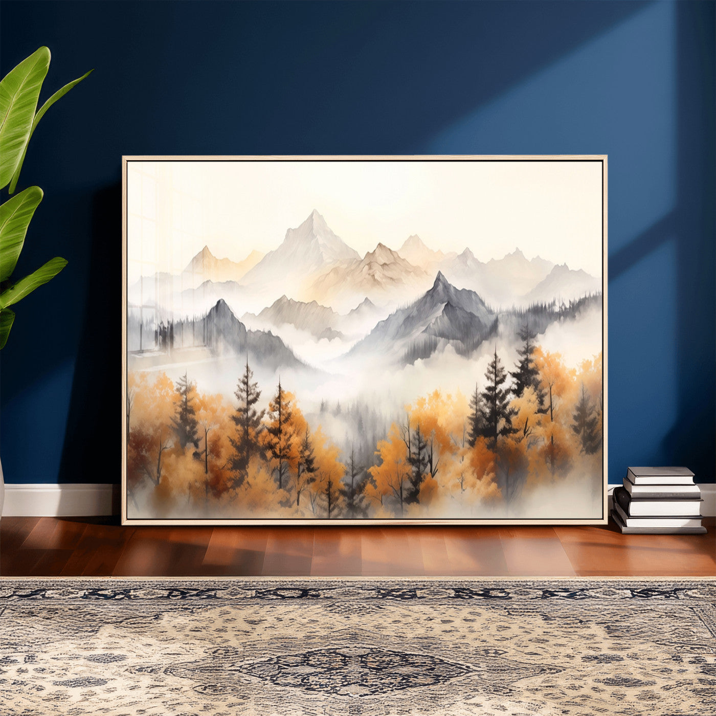 70049-MGV-CV-36X24 - Abstract Mountain Wall Art | Misty Mountain Forest and Mountains Canvas Print for Living Room,