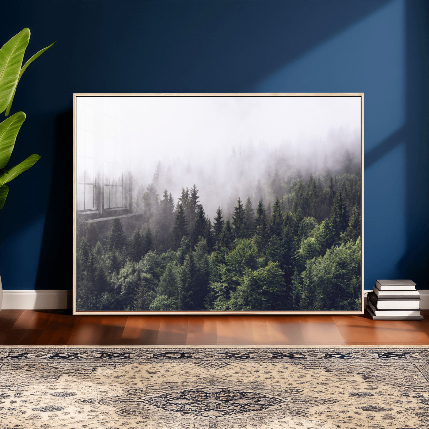 42578900-MGV-CV-36X24 - Misty Forest Canvas Wall Art – Serene Triptych Nature Print – Woodland Landscape Decor for Living