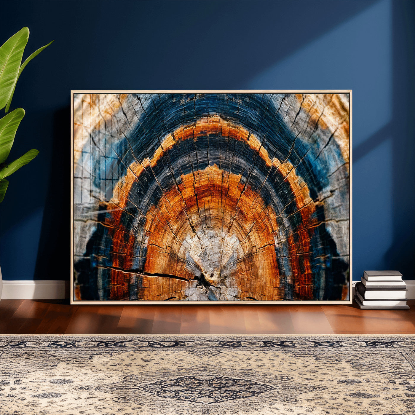 92693966N-MGV-CV-36X24 - Abstract Wood Grain Canvas Print, Tree Ring Pattern Wall Art, Framed Canvas Ready to Hang