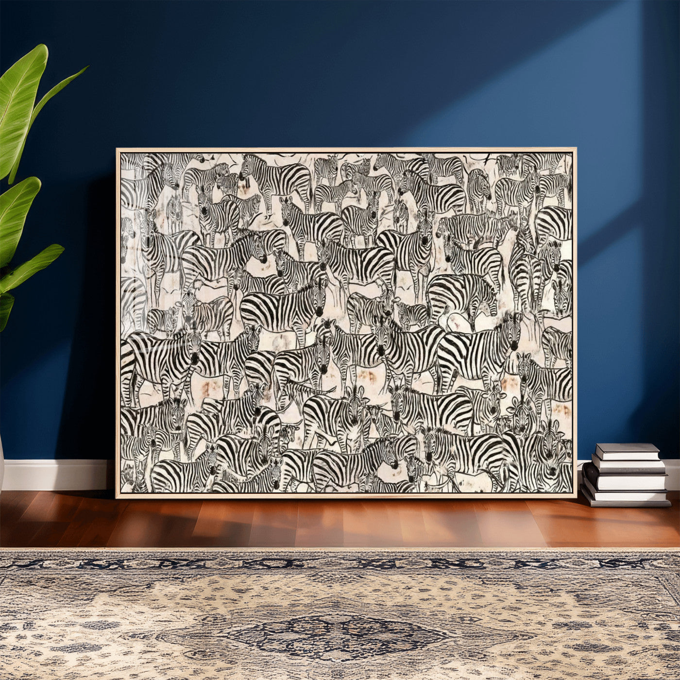 76453377-MGV-CV-36X24 - Farmhouse Animals Wall Art Canvas Print - Abstract Farm Animal Drawing Mid-Century Wall Art for Cabin Decor