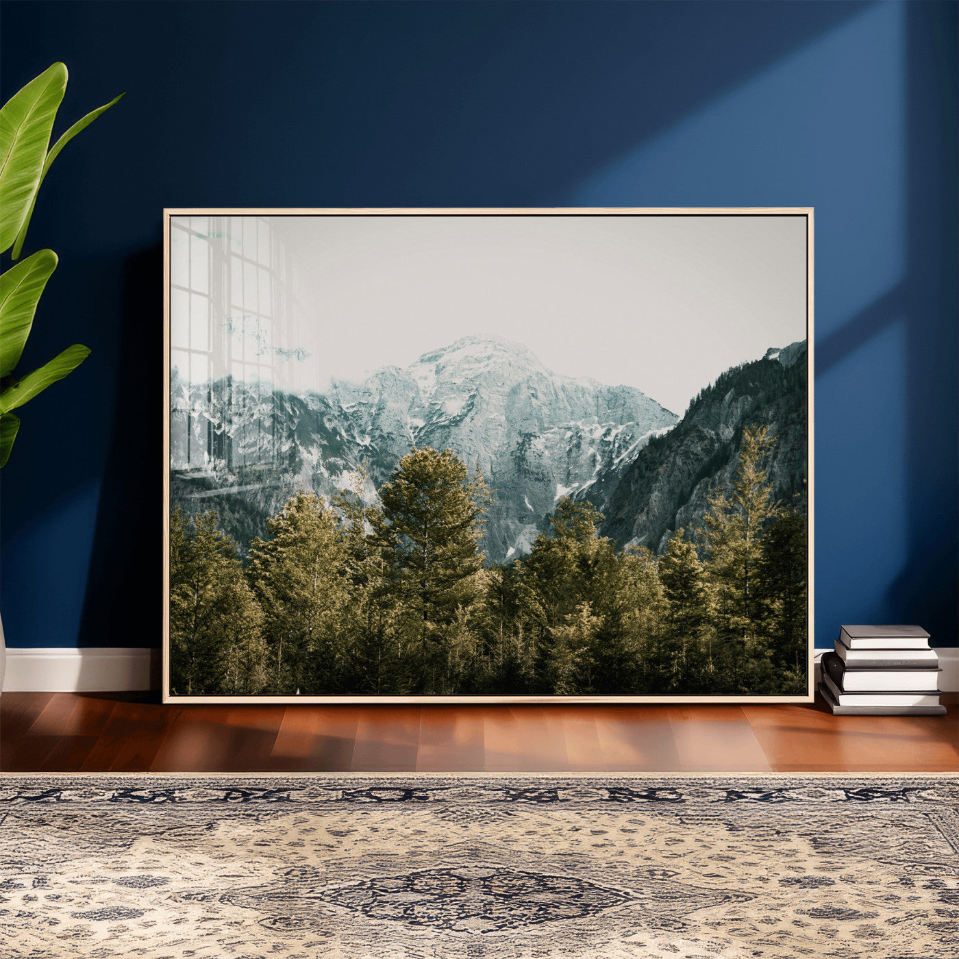 48479662-MGV-CV-36X24 - Mountain Forest Wall Art Canvas Print, Alpine Landscape Nature Photography, Moody Wilderness Wall Decor