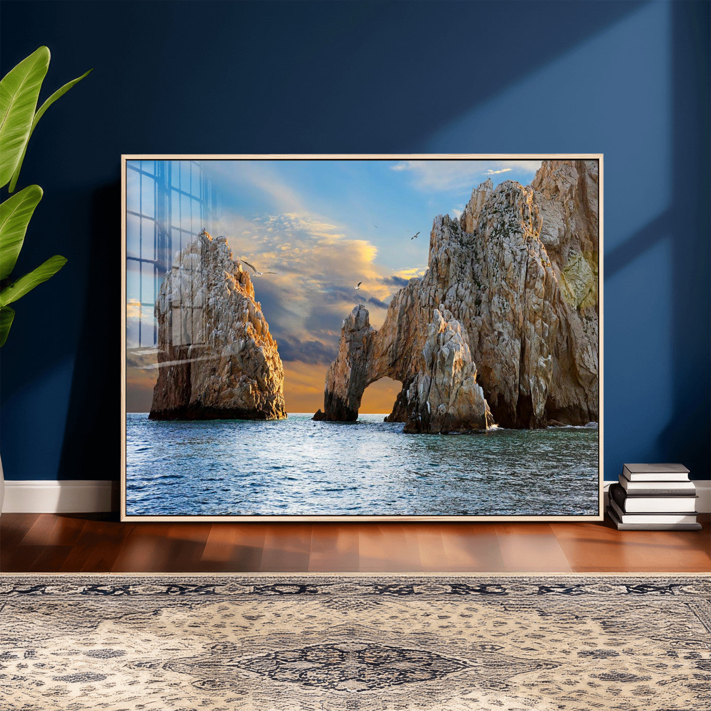 63505689-MGV-CV-36X24 - El Arco Cabo San Lucas Ocean Arch Wall Art Canvas Print, Baja California Rock Arch Seascape Canvas Print, Mexico Coastal Landmark Scenic Art Printing