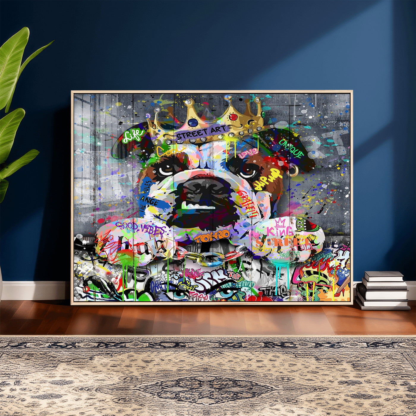 45209731-MGV-CV-36X24 - Dog Wall Decor for Teen Bedroom Decor - Graffiti Animal Canvas Wall Art for Teen Room Decor - Abstract Wall Painting Ready to Hang