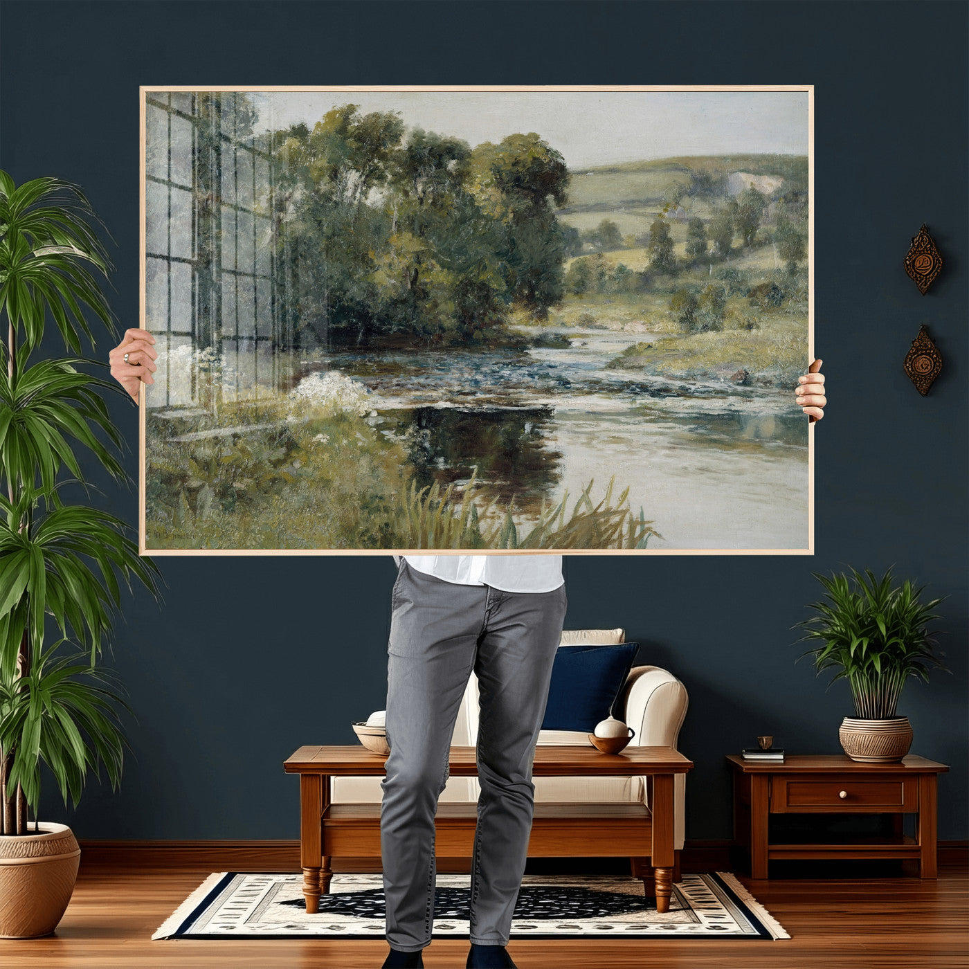 63256010-MGV-CV-36X24 - Edward Mitchell Bannister Streamside Wall Art Canvas Print