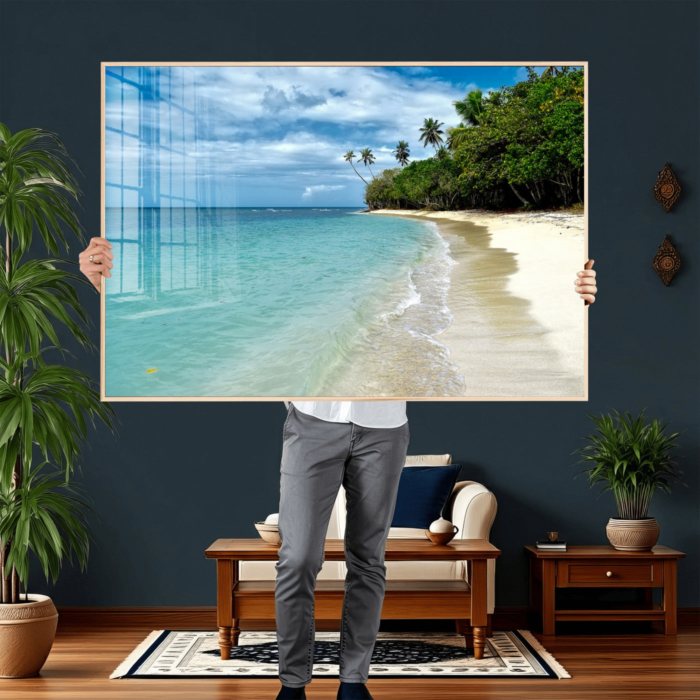 50626792-MGV-CV-36X24 - Puerto Rico Beach Paradise Wall Art – Tropical Coastal Print
