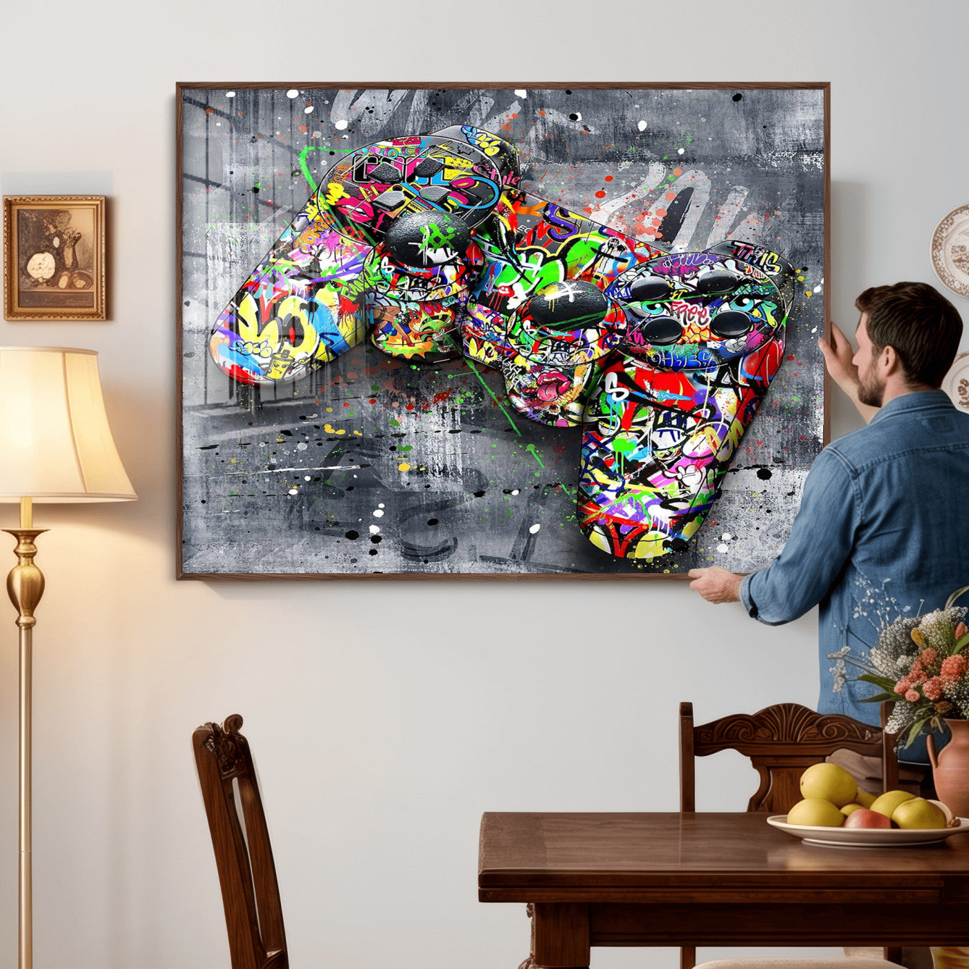 42929610-MGV-CV-36X24 - Graffiti Canvas Wall-Art For Bedroom - Gaming Wall Art For Teen Boys - Abstract Painting Pop Art Modern Home Wall Decor Ready to Hang