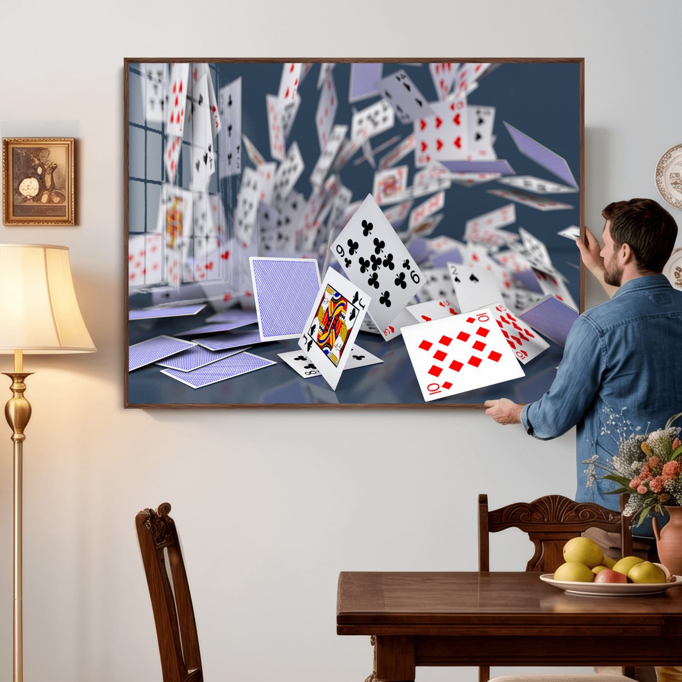 66392185-MGV-CV-36X24 - Playing Cards Canvas Wall Art | Casino Game Room Decor, Poker Decor Art