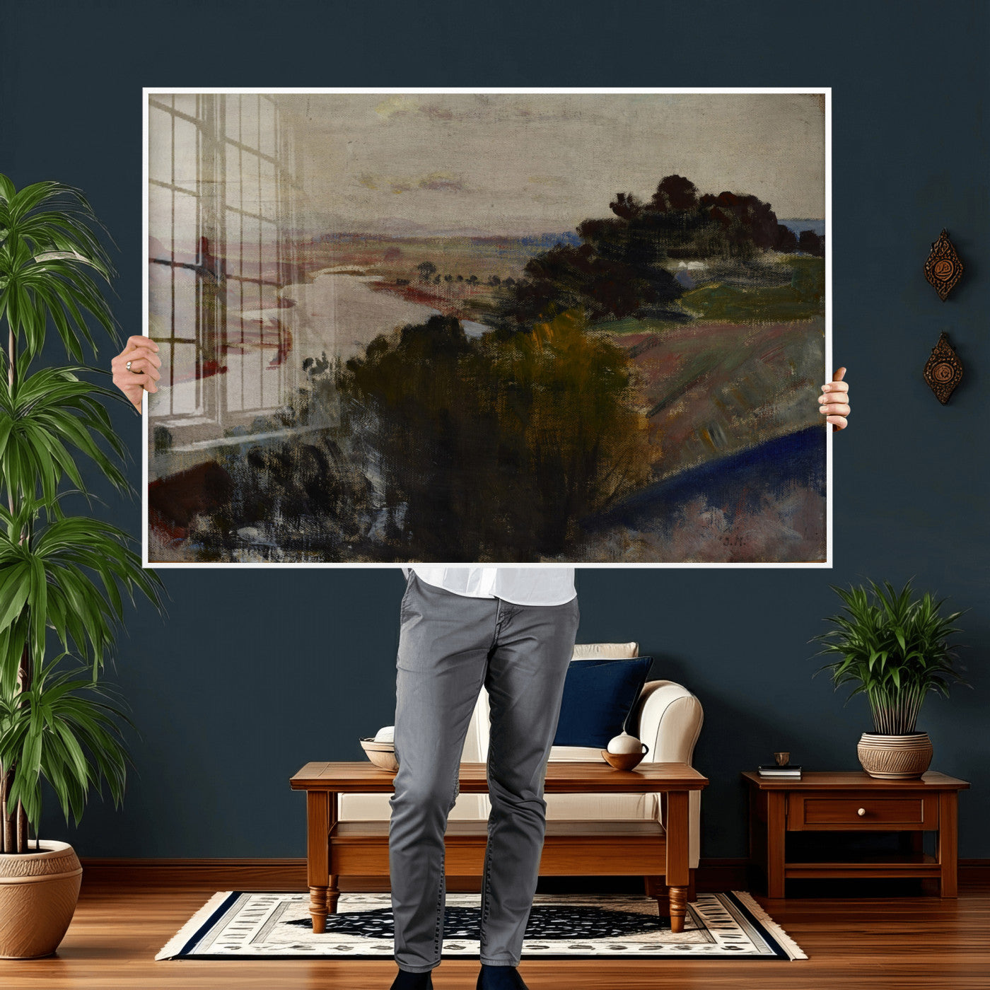 55507874-MGV-CV-36X24 - Jacek Malczewski Landscape at the Vistula Wall Art Canvas Print