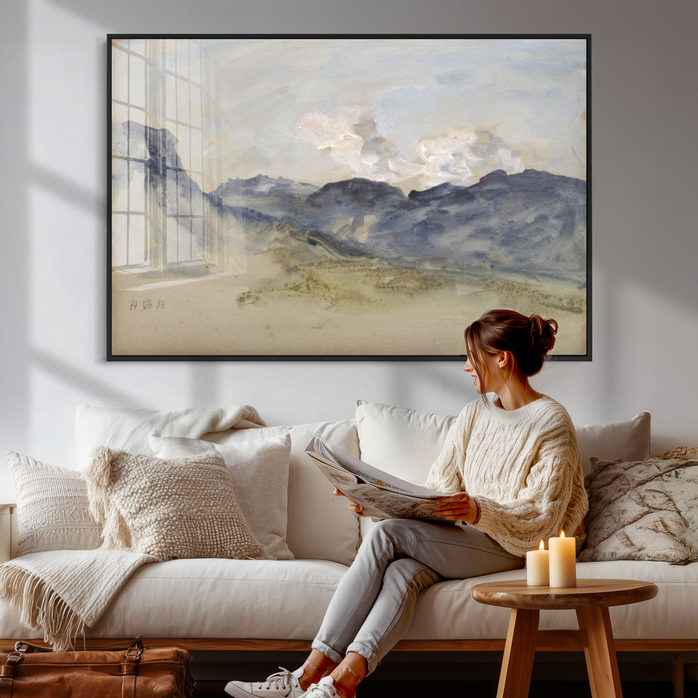 14644686-MGV-CV-36X24 - Alps Hercules Brabazon Brabazon Abstract Wall Art Canvas Print for Modern Home Decor