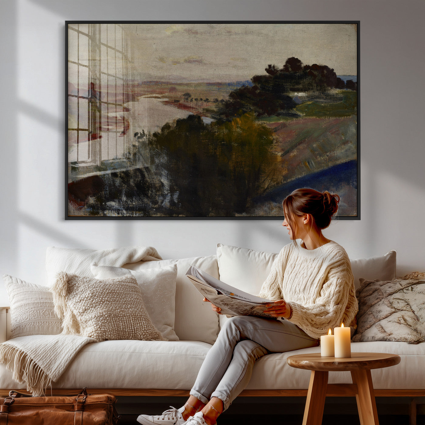 55507874-MGV-CV-36X24 - Jacek Malczewski Landscape at the Vistula Wall Art Canvas Print