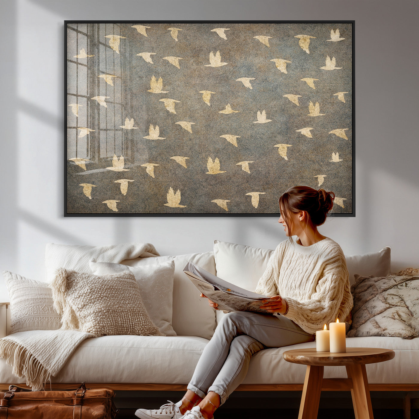 20532514-MGV-CV-36X24 - Abstract Birds Wall Art Canvas Print