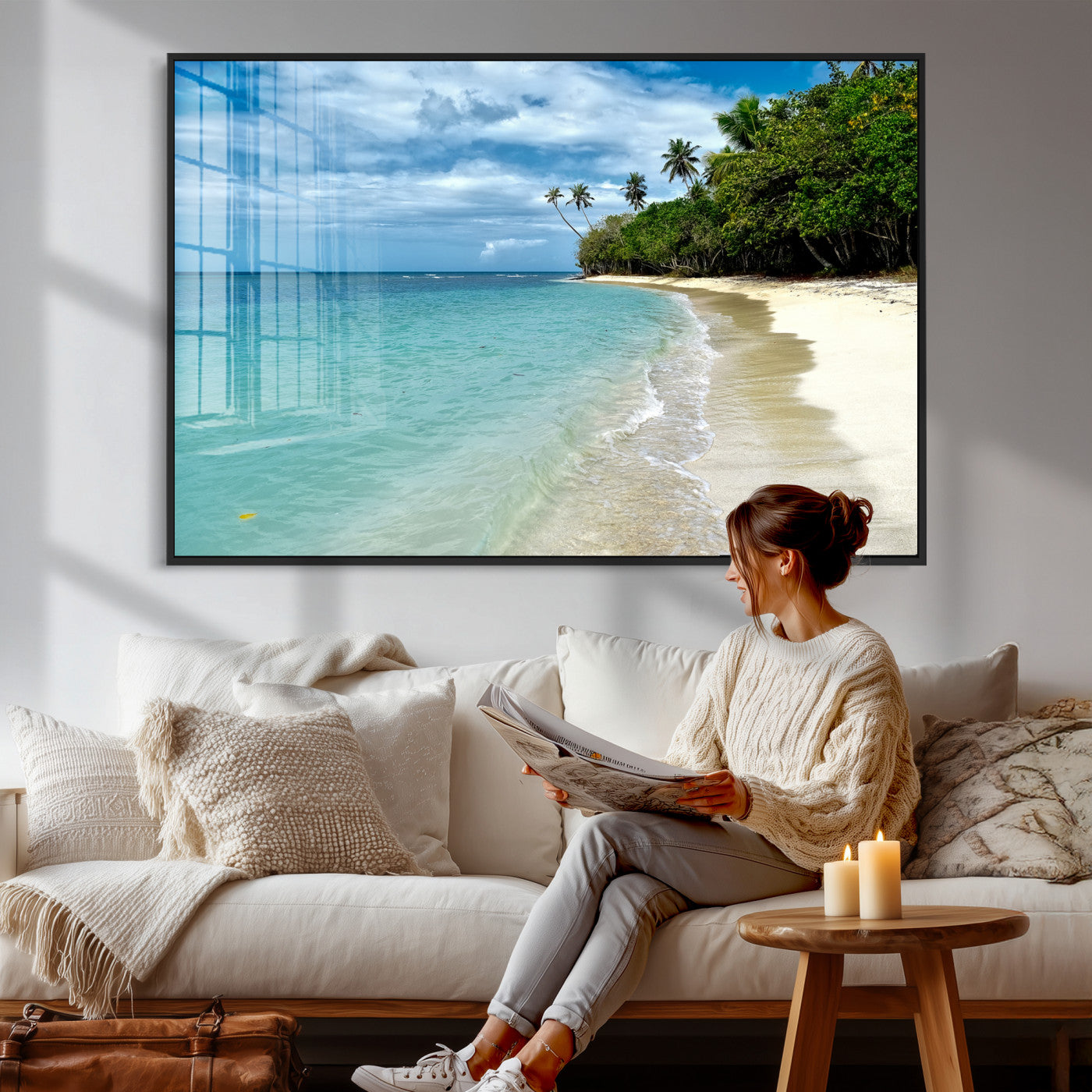 50626792-MGV-CV-36X24 - Puerto Rico Beach Paradise Wall Art – Tropical Coastal Print