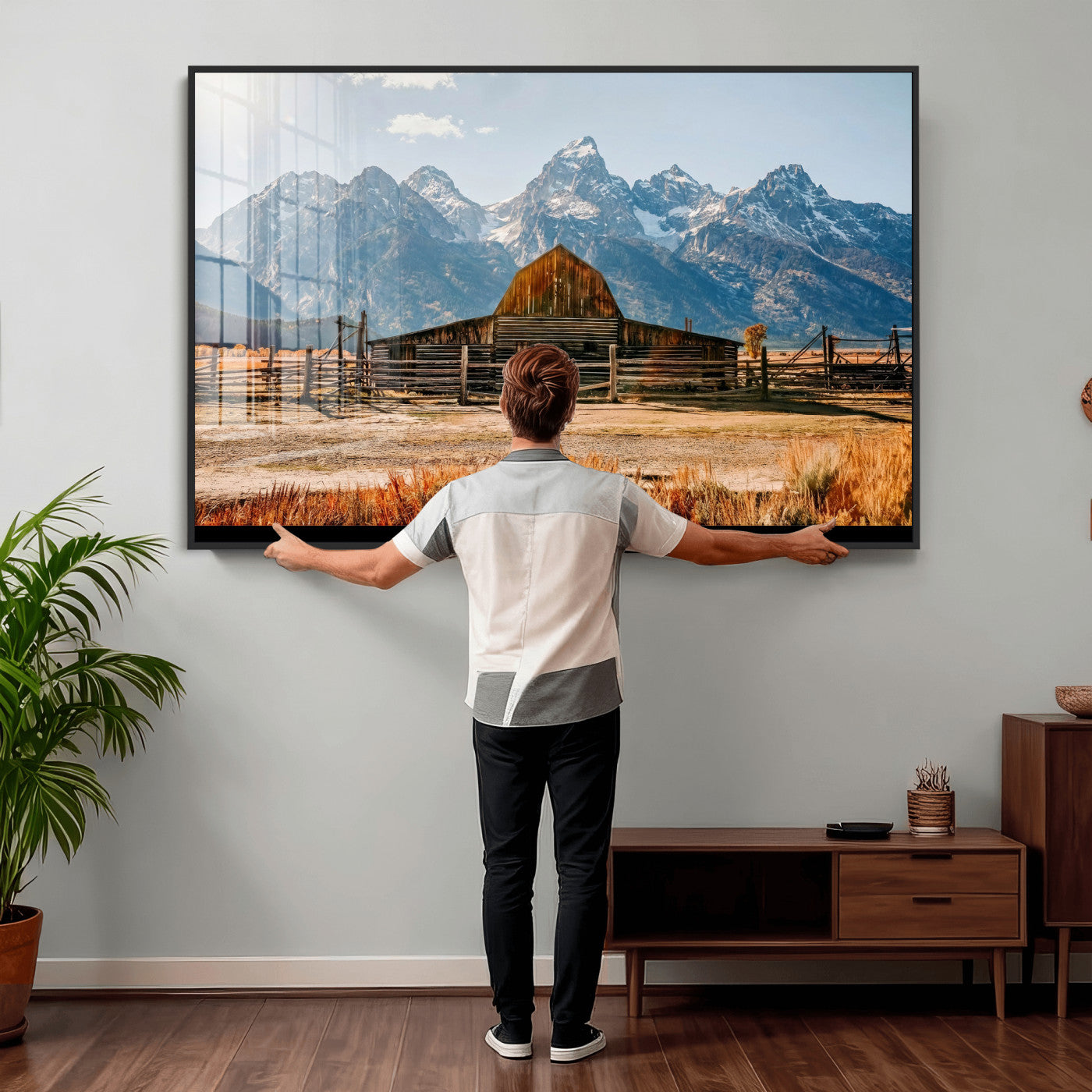 26513-MGV-CV-36X24 - Vintage Old Barn Field Wall Art Canvas Print for Farmhouse Decor - Rustic Barn Wall Art Canvas Print