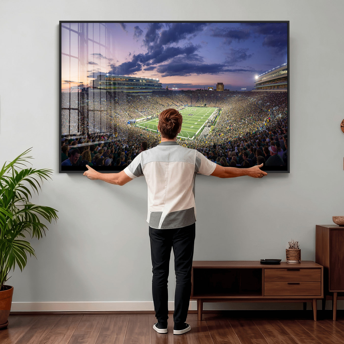 50825-MGV-CV-36X24 - Notre Dame Fighting Irish Football Team Print - Notre Dame Stadium Wall Art Canvas Print