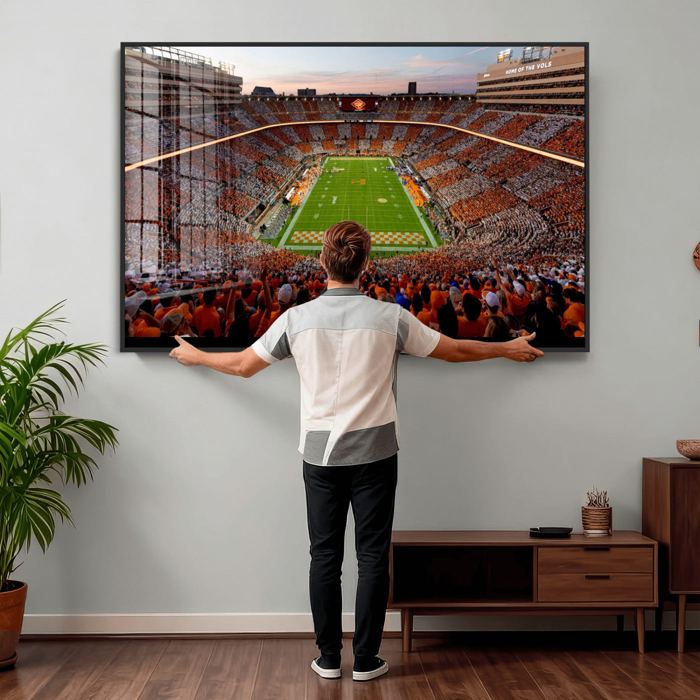 37160229-MGV-CV-36X24 - Tennessee Neyland Stadium Wall Art, Sports Arena Canvas Print, Panoramic Stadium Canvas Artwork for Home, Office