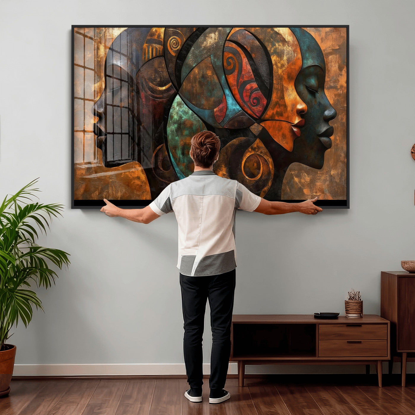 81517886-MGV-CV-36X24 - Abstract Afro American Women Wall Art Canvas Print