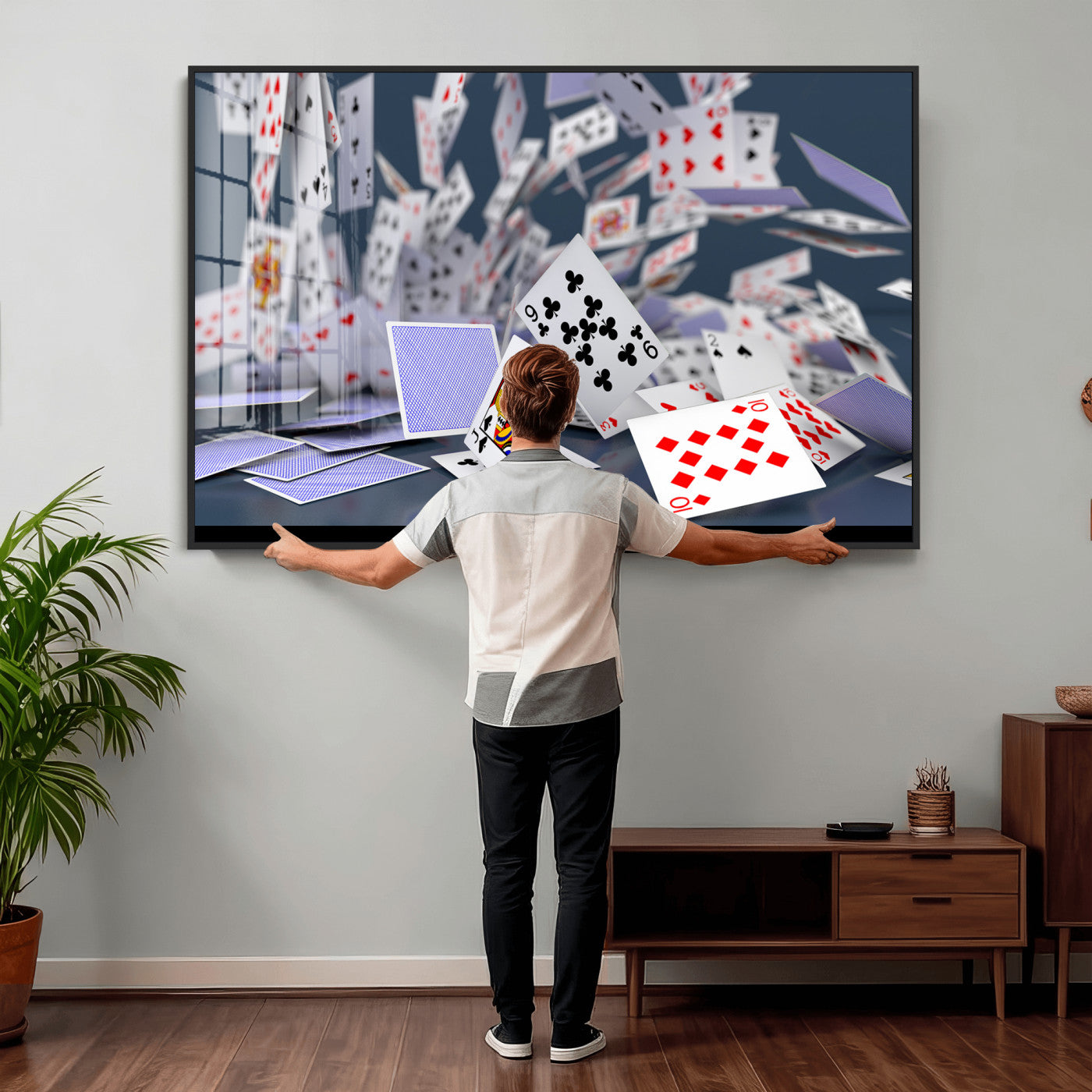 66392185-MGV-CV-36X24 - Playing Cards Canvas Wall Art | Casino Game Room Decor, Poker Decor Art