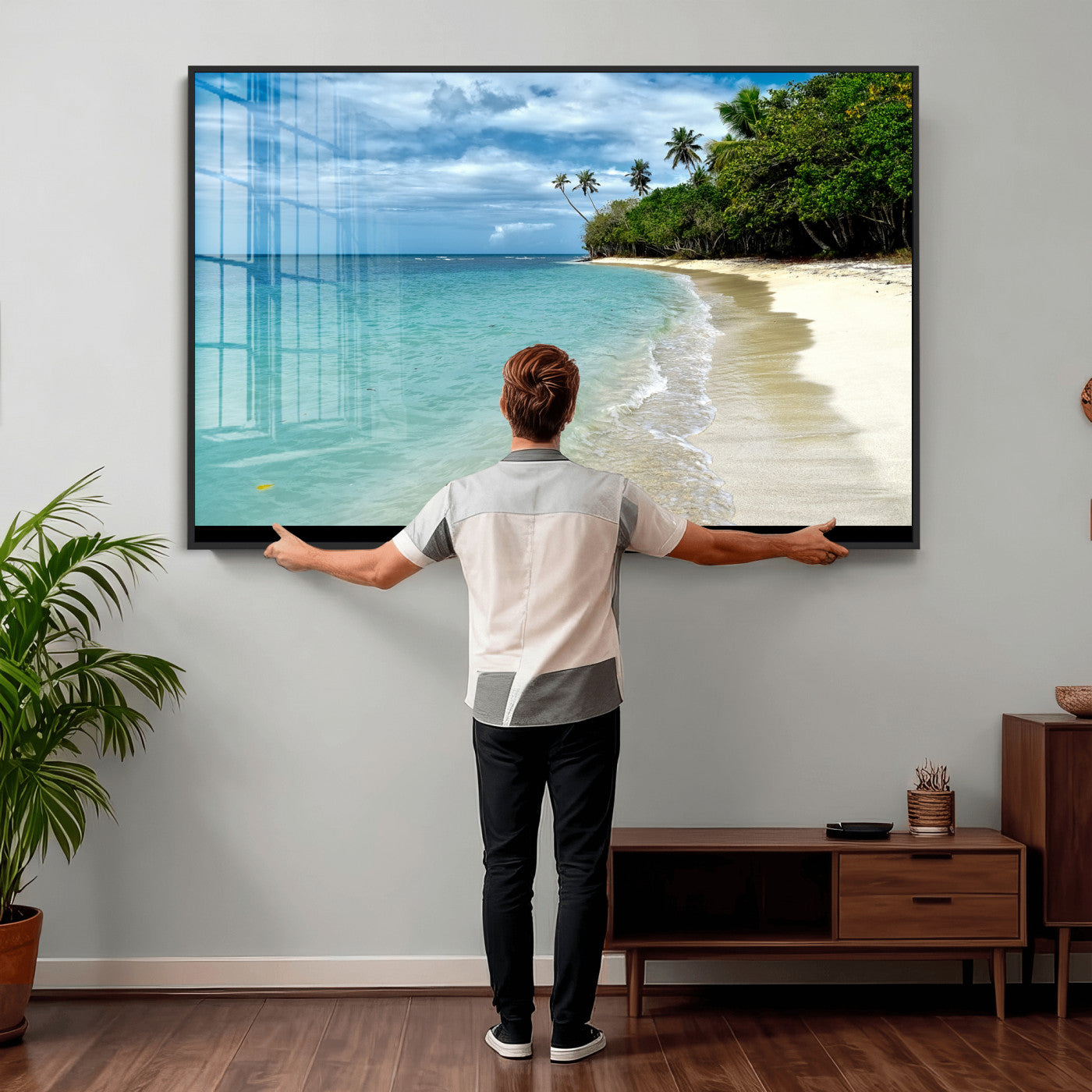 50626792-MGV-CV-36X24 - Puerto Rico Beach Paradise Wall Art – Tropical Coastal Print