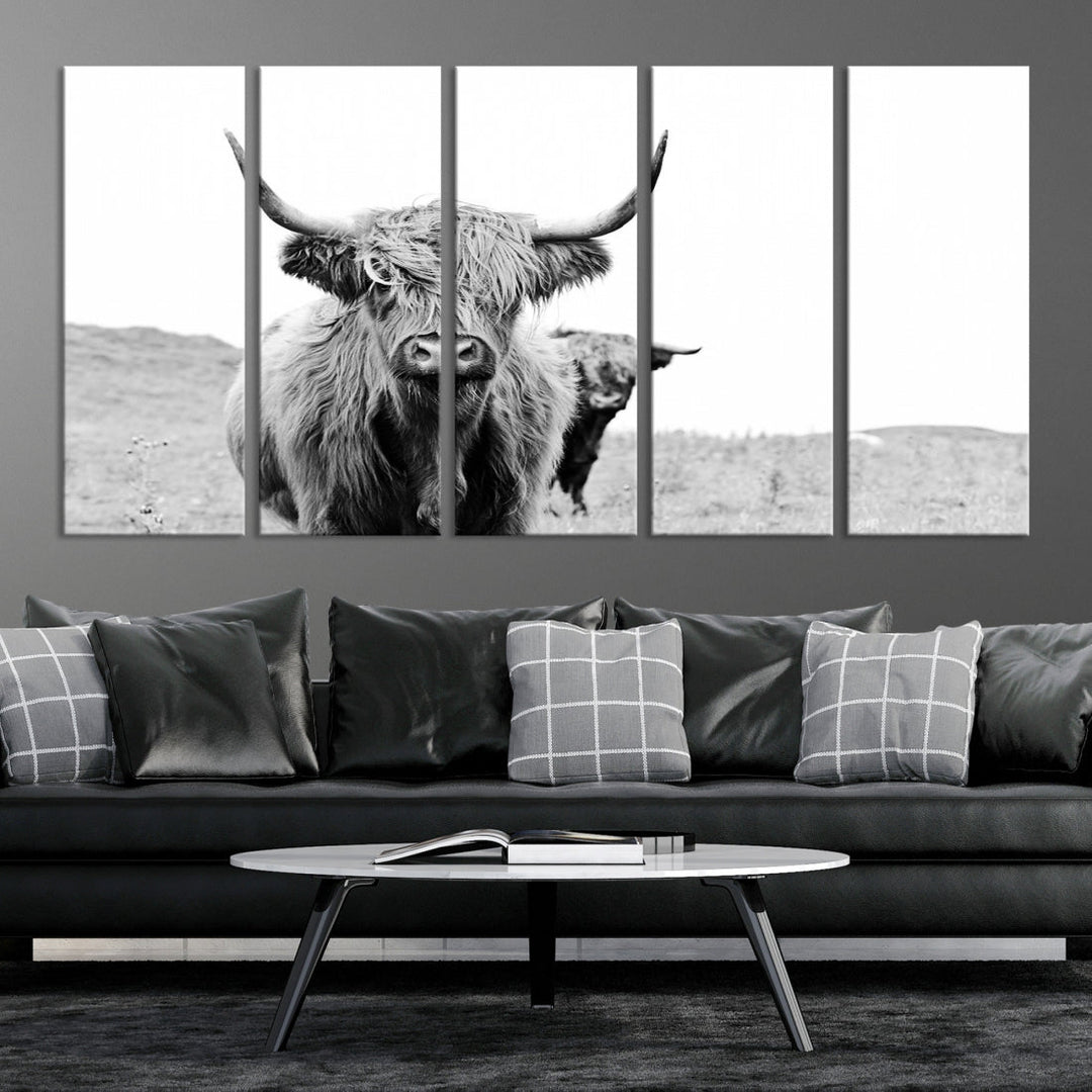 Magnifique art mural sur toile de vache des Highlands