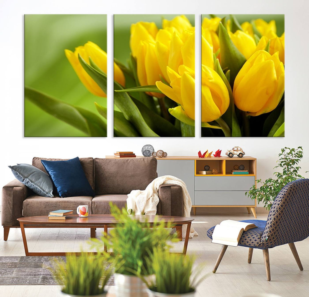 Wall Art Yellow Tulips Canvas Print