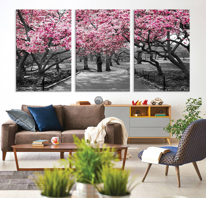 Pink Trees Wall Art Canvas Print