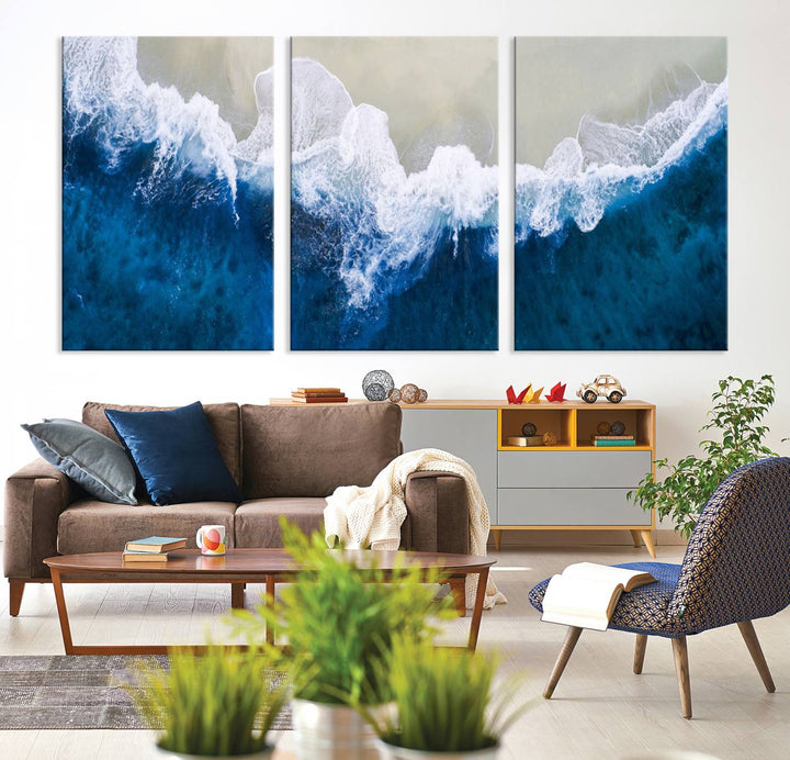 Beautiful Aerial Beach Canvas Wall Art