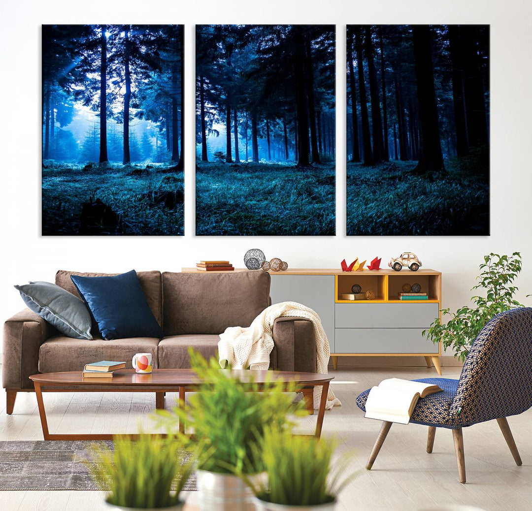 Mystic Dark Forest Wall Art Forêt Impression sur toile