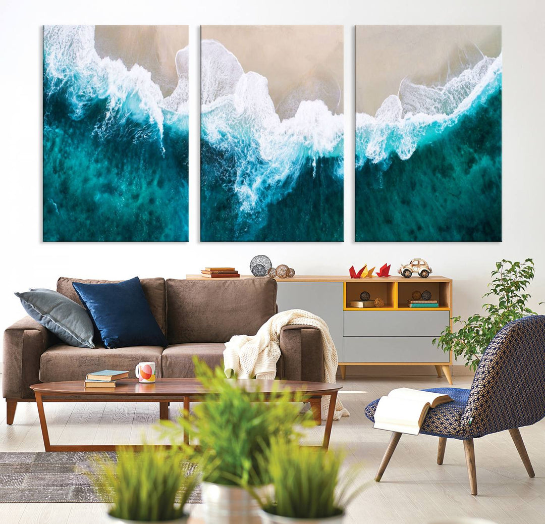 Mind-Blowing Aerial Beach Canvas Wall Art Print