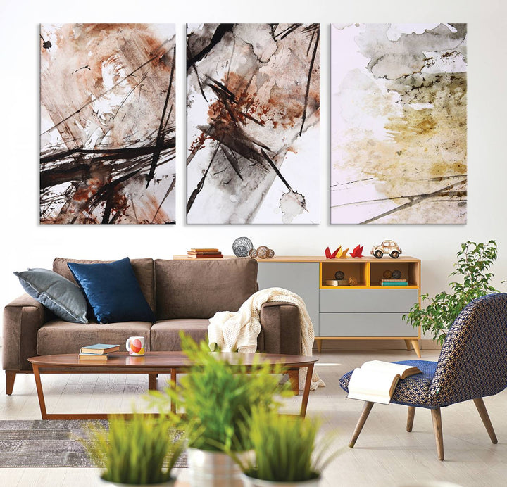 Vintage Grunge Abstract Canvas Wall Art