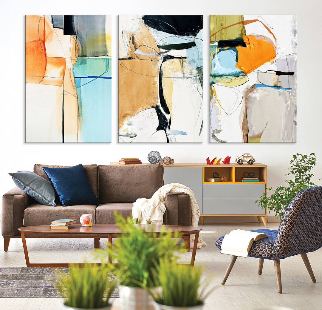 Impression d’art mural sur toile abstraite contemporaine