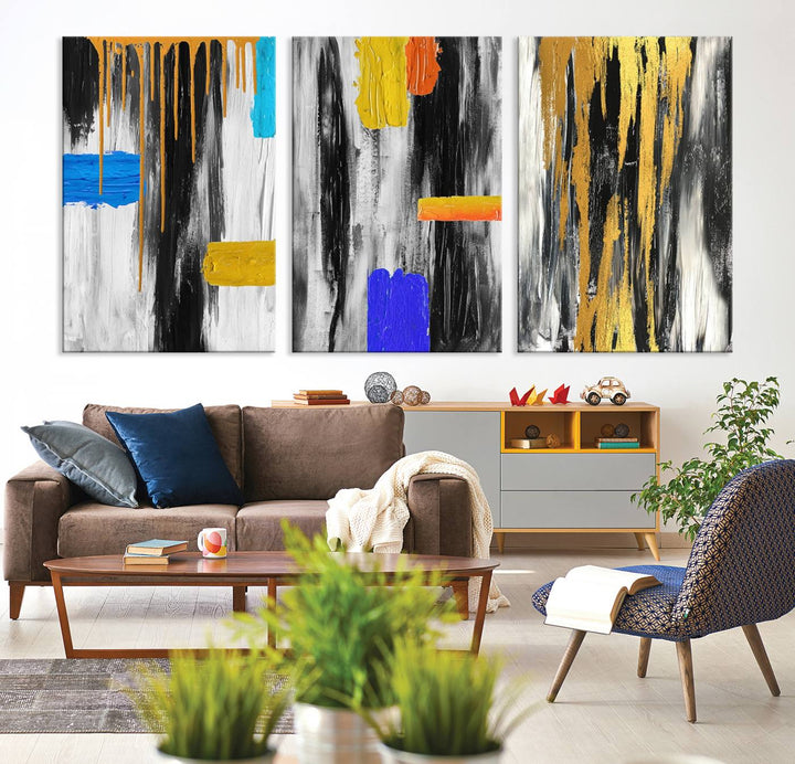 Colorful Abstract Painting Canvas Wall Art