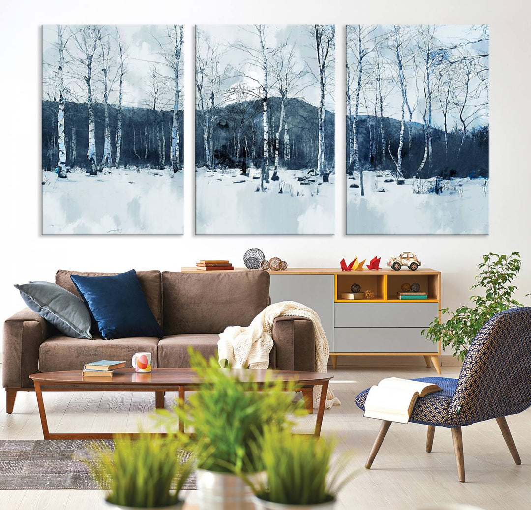 Impression d’art sur toile de forêt d’hiver à couper le souffle Multi Panel Forest Art Winter Photograph Art