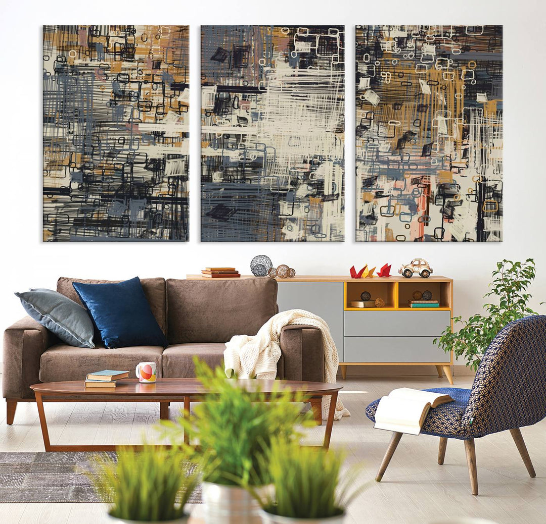 Abstract Marble Texture Wall Art Contemporary Dark Colors Art Abstract