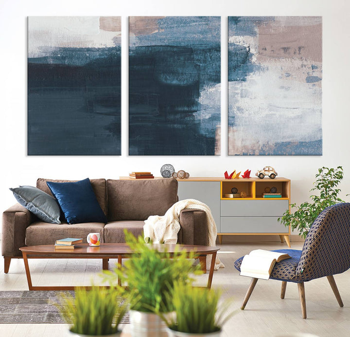 Abstract Brush Strokes Canvas Wall Art