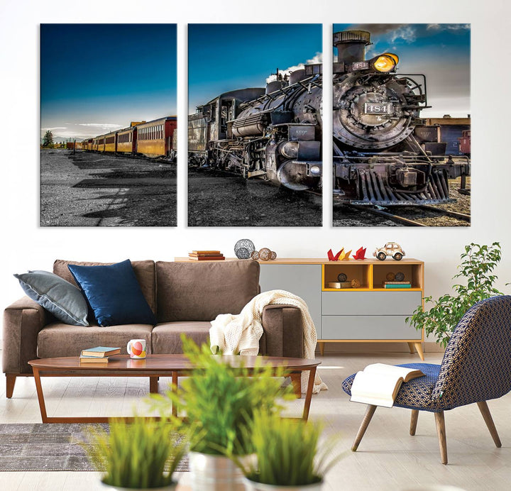 Art mural de train Impression sur toile