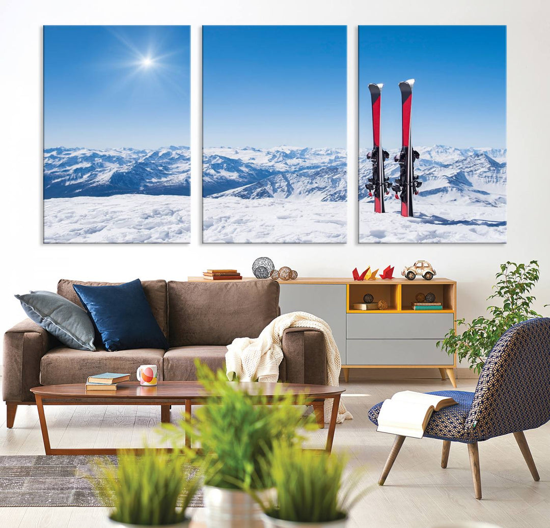 Ski Season Snow Wall Art Canvas Print