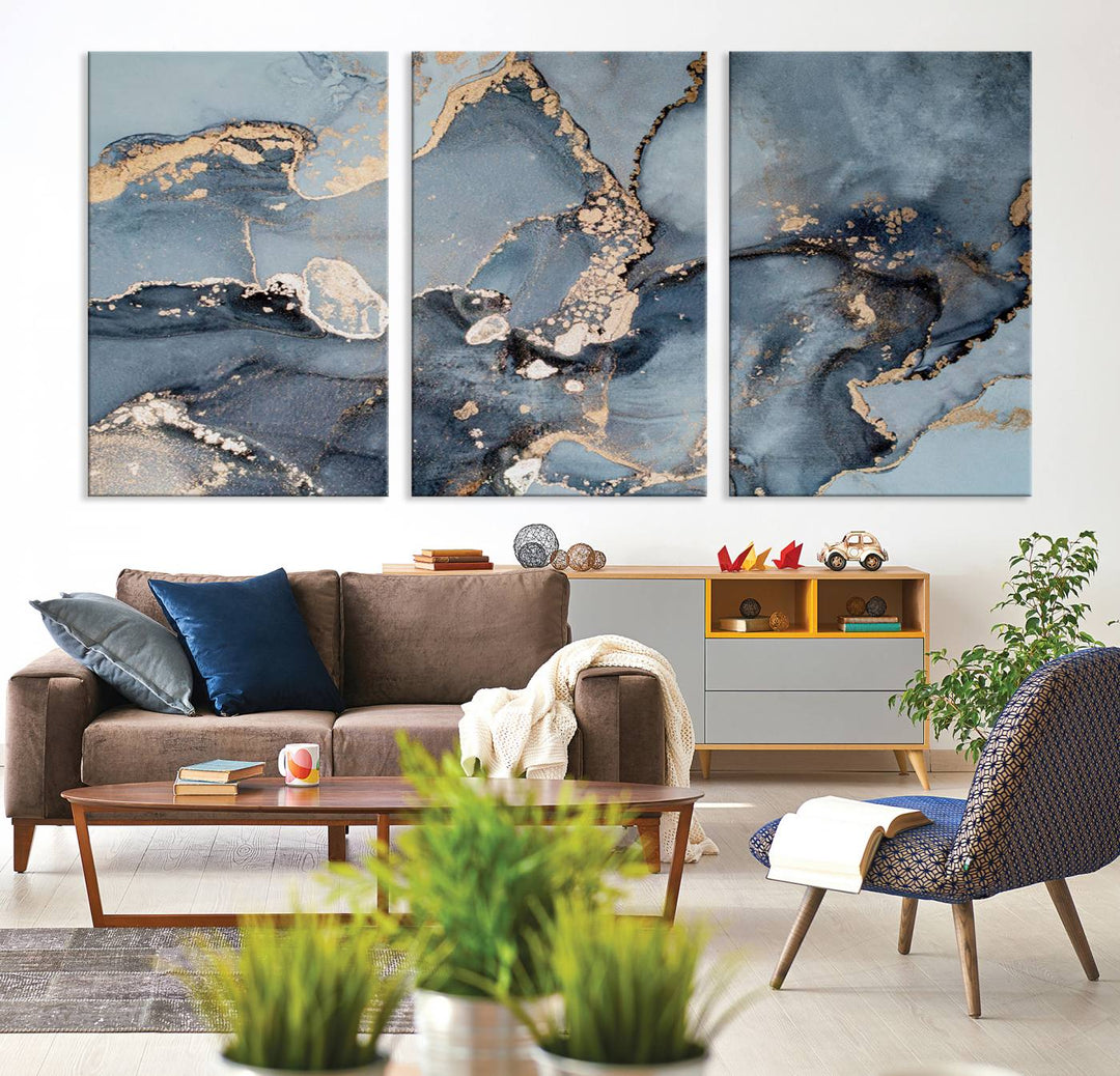 Multipanel Marble Fluid Effect Wall Art Abstract Canvas Wall Art Print