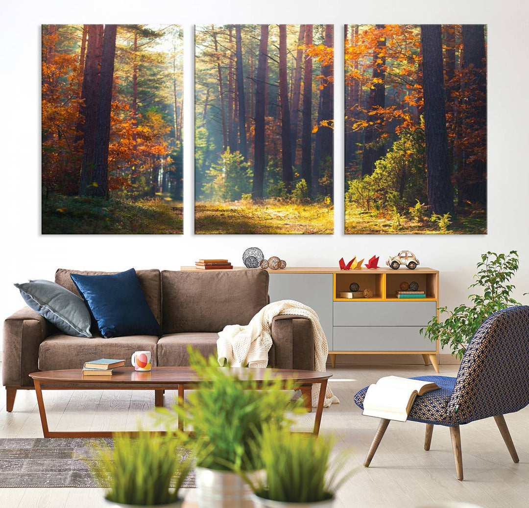 Forêt Sunshine Wall Art Impression sur toile