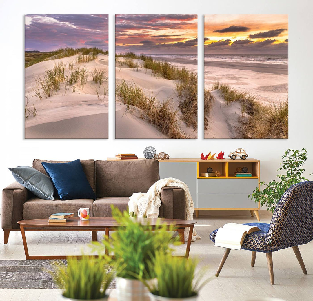 Sunrise On The Beach Wall Art Canvas Print