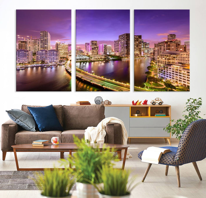 Miami City Wall Art Canvas Print 