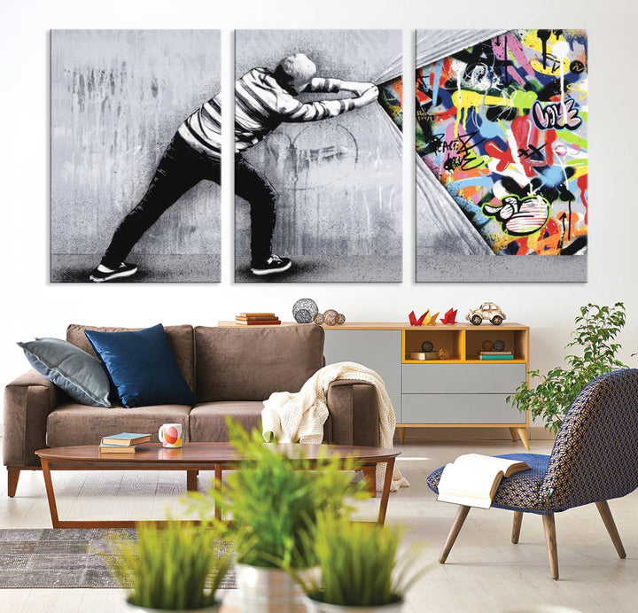 Graffiti canvas wall art Street art print Urban art Graffiti poster canvas art Street art wall decor Abstract art