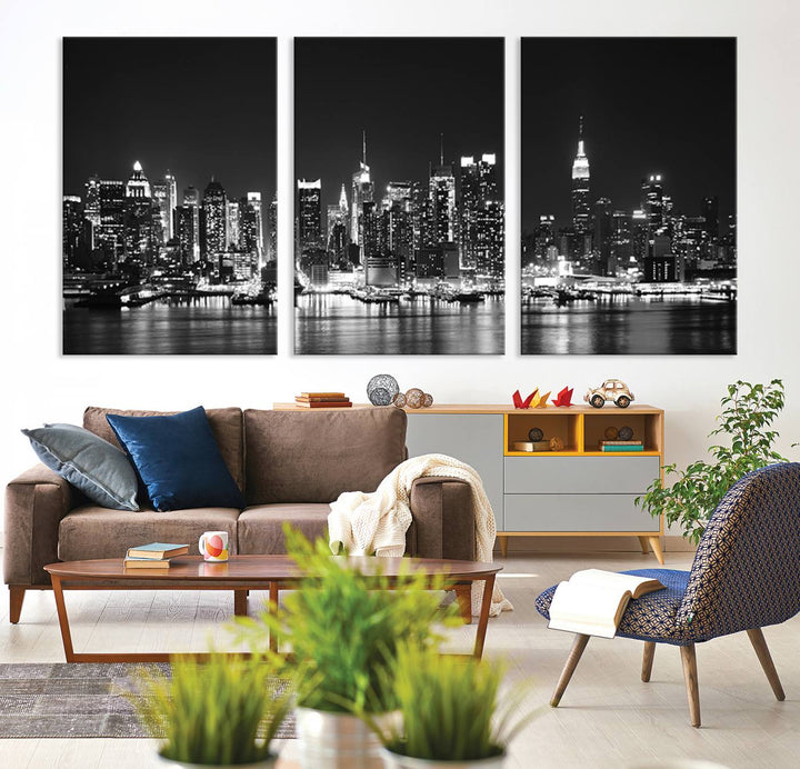 Wall Art NEW YORK Impressions sur toile Gratte-ciel de New York en noir et blanc