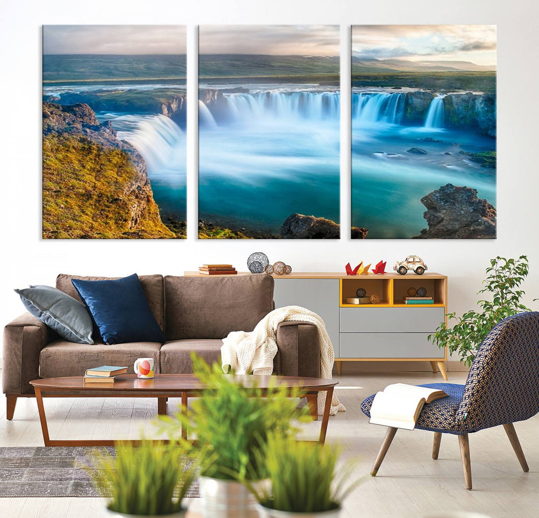 Wall Art Waterfall Canvas Print Grand Waterfall on a Plain