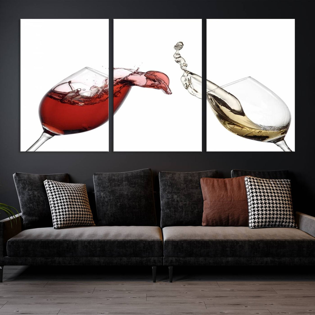 Red and White Wine in Glass Canvas Print