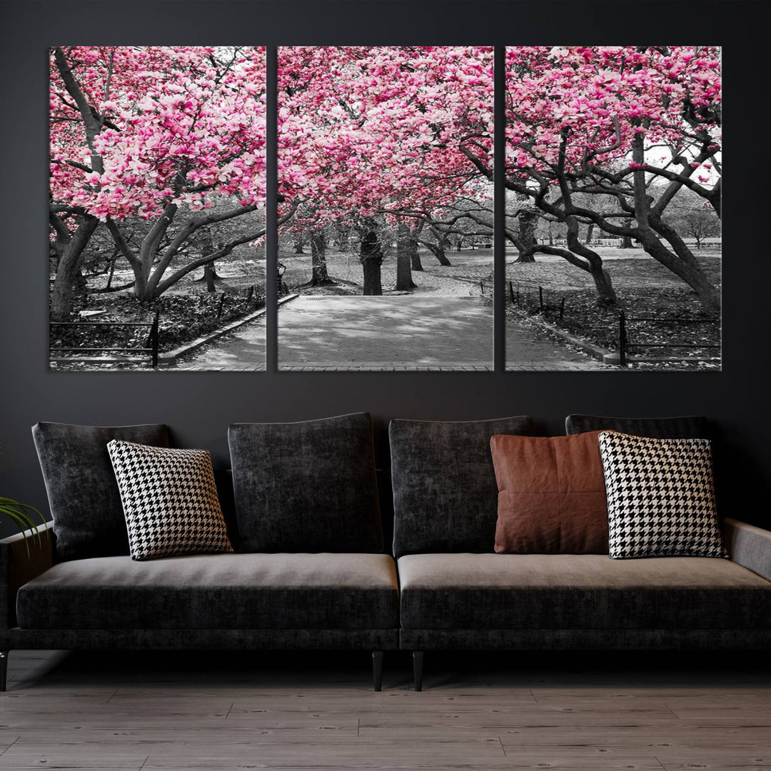 Art mural d’arbres roses Impression sur toile