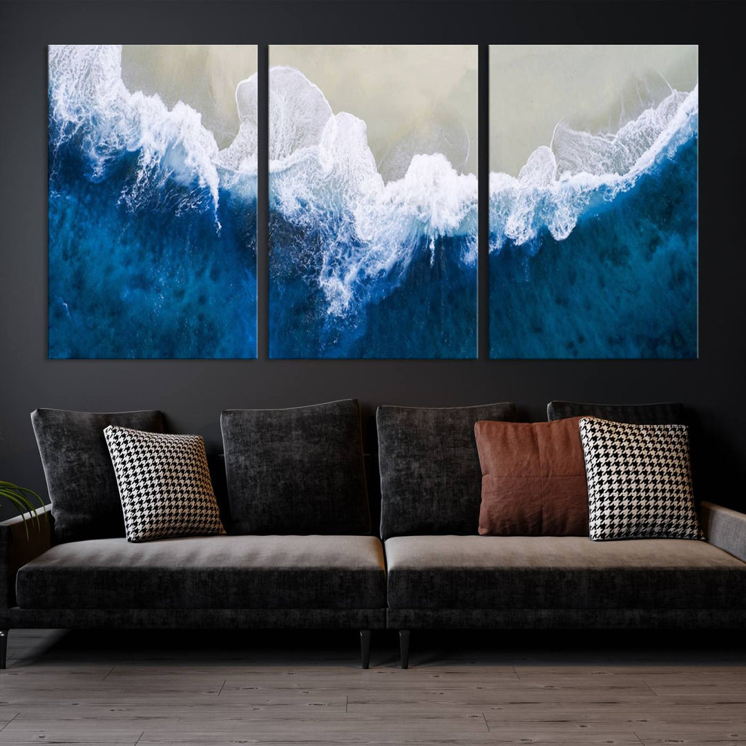 Beautiful Aerial Beach Canvas Wall Art