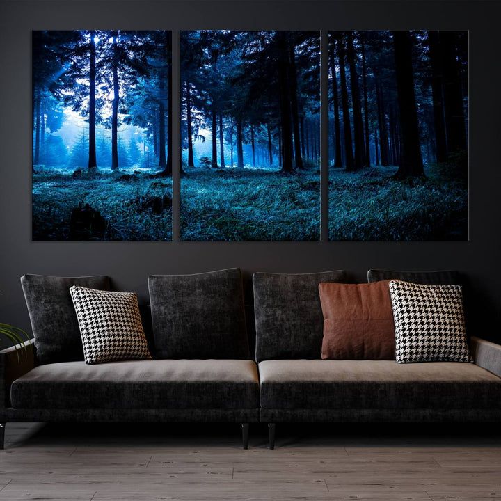 Mystic Dark Forest Wall Art Forest Canvas Print