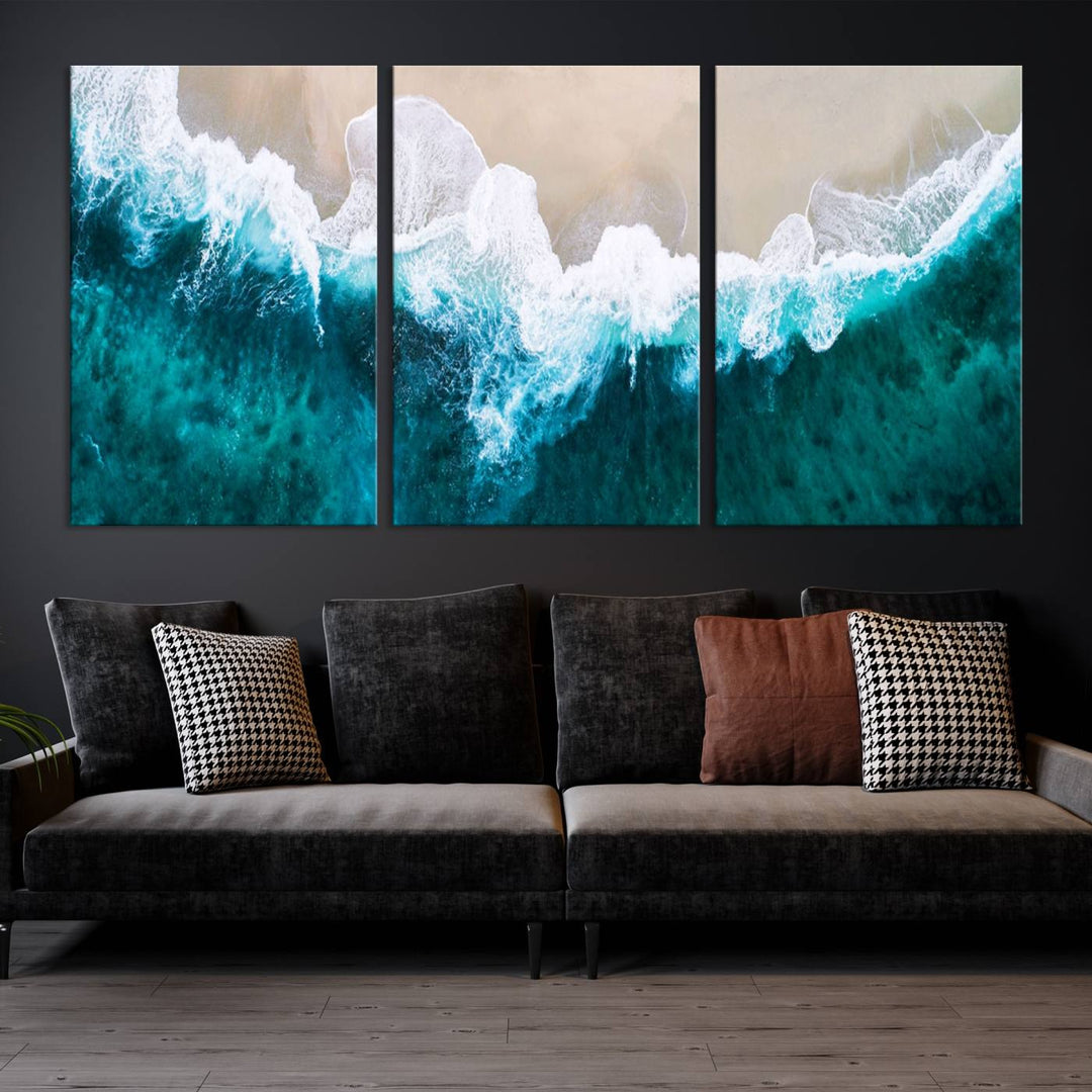 Mind-Blowing Aerial Beach Canvas Wall Art Print