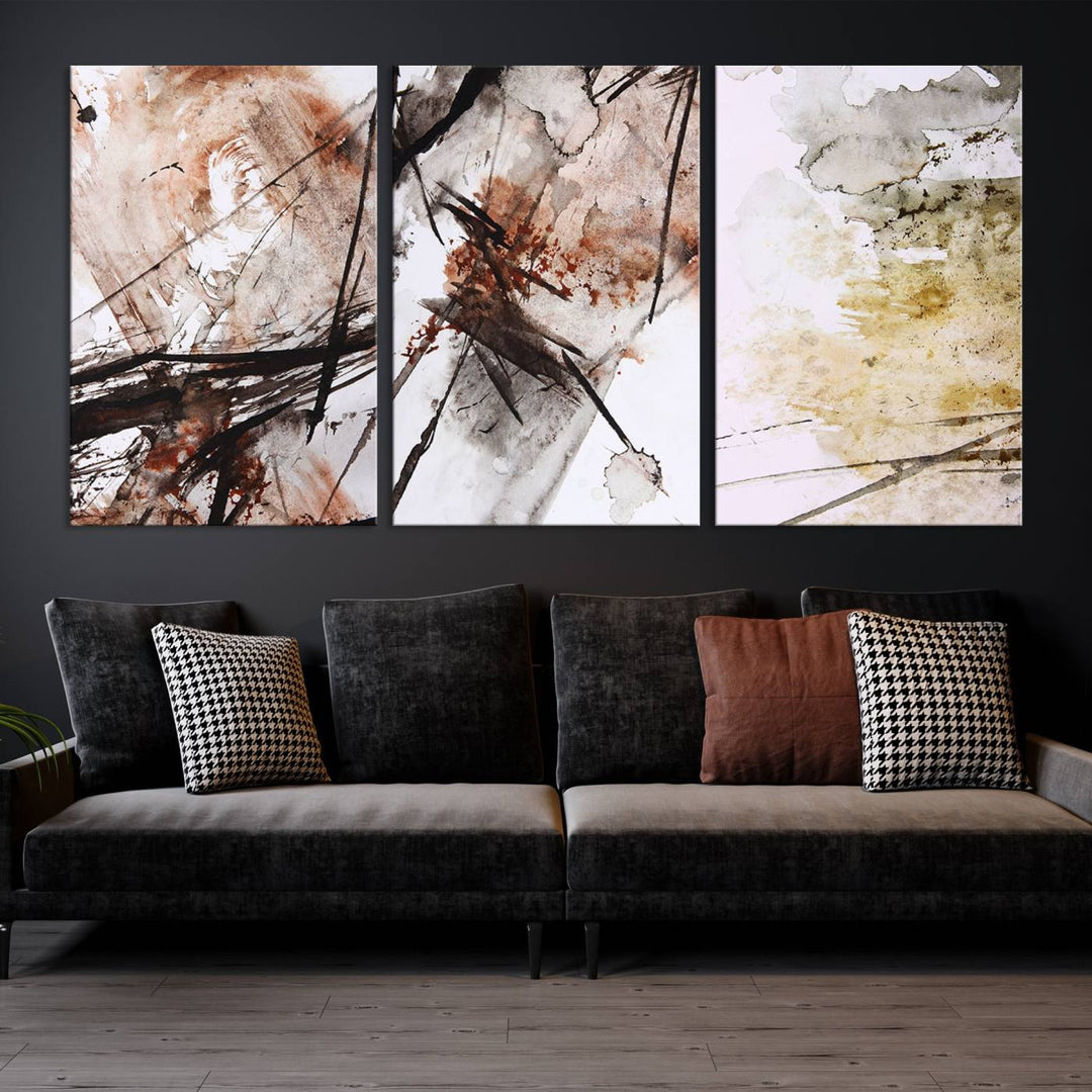 Vintage Grunge Abstract Canvas Wall Art