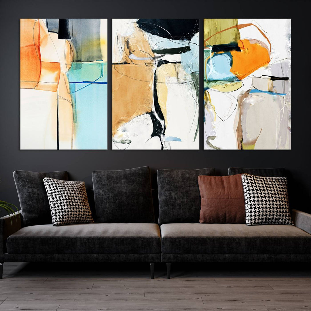 Impression d’art mural sur toile abstraite contemporaine